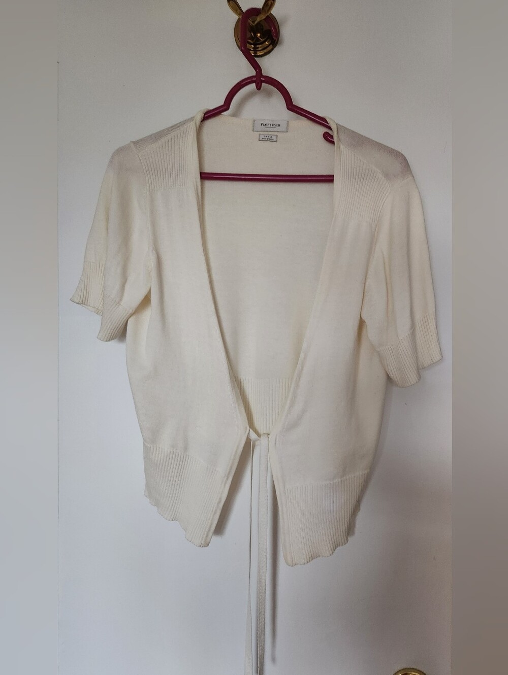 Van Heusen Cream Shrug with Cap Sleeves and Tie Closure